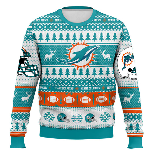 Ugly American Football Print Christmas Sweater