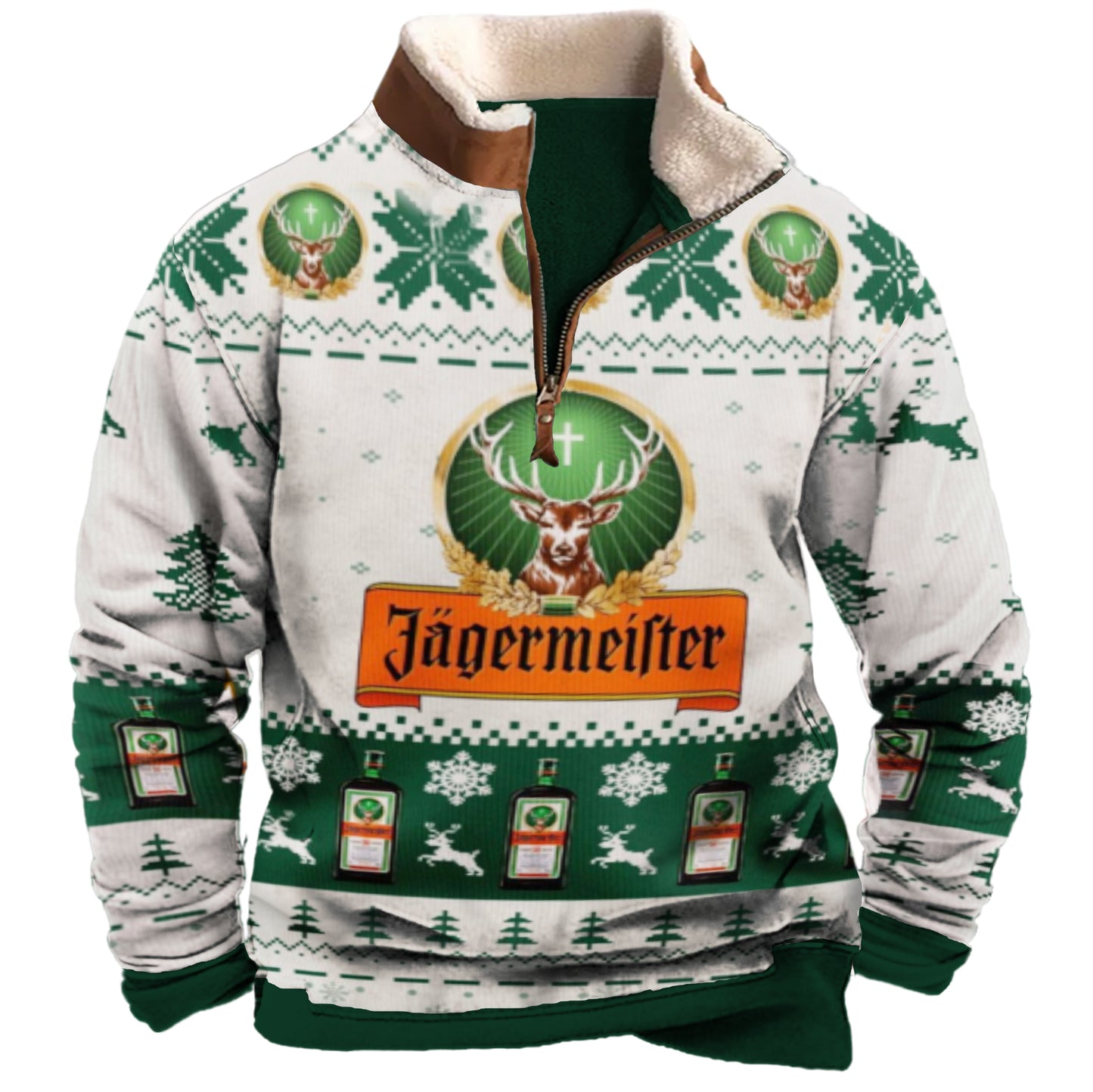Jagermeister 1/4 Zip Stand Collar Fleece Sweatshirt