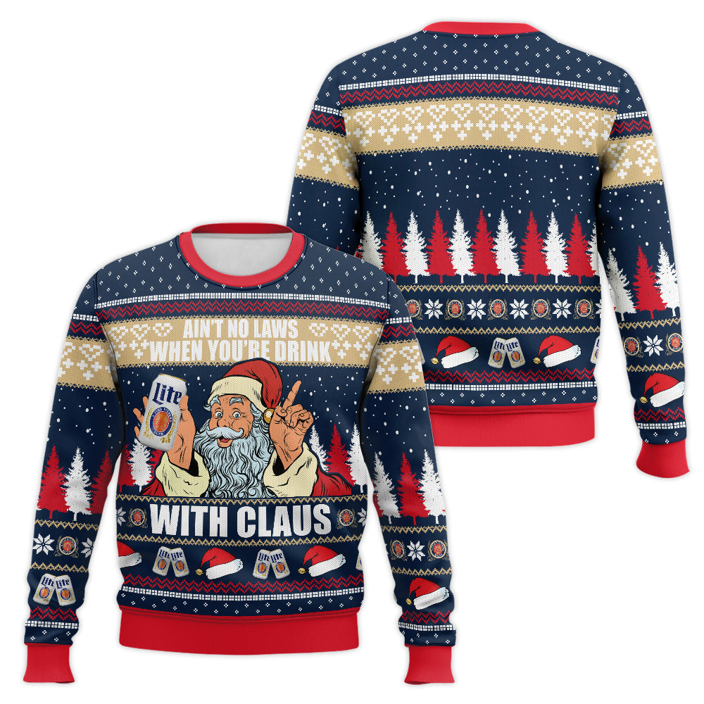 Drink Beer With Claus' Ugly Christmas Sweater