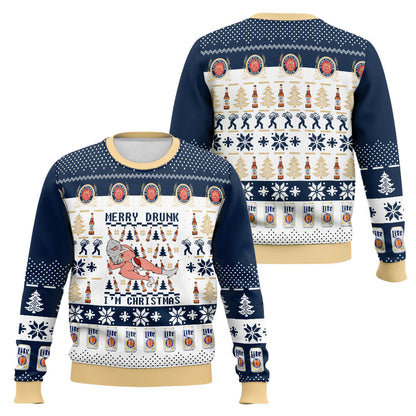 Happy Drunk Ugly Christmas Sweater Santa
