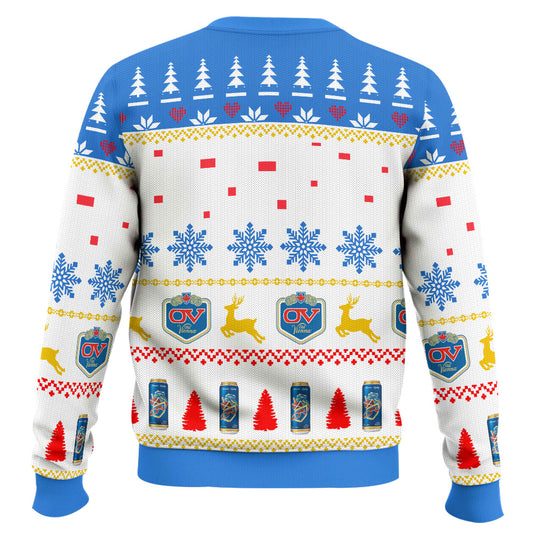 Ugly Christmas Sweatshirt Crew Neck Pullover Beer Sweater