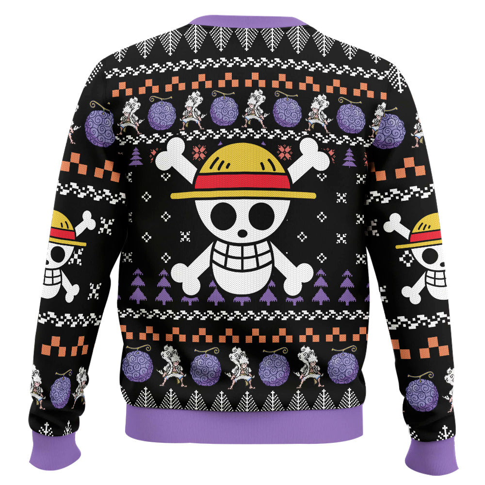 Anime-style Printed Round-neck Christmas Ugly Sweatshirt Pirate Gang Sweater