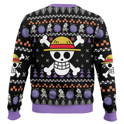 Anime-style Printed Round-neck Christmas Ugly Sweatshirt Pirate Gang Sweater
