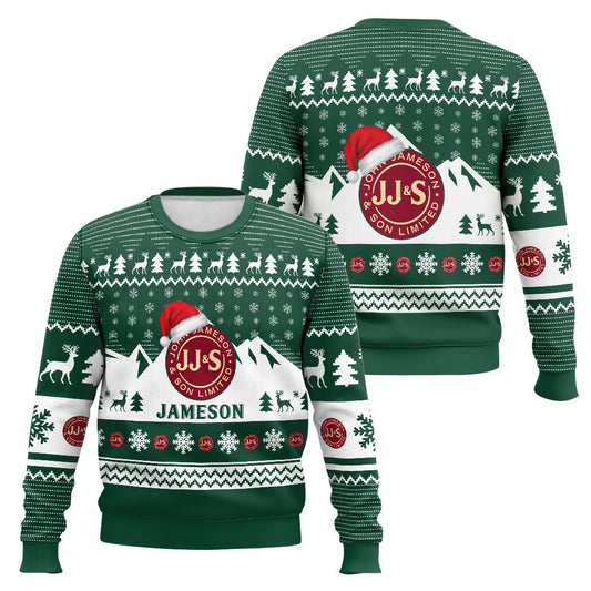 Irish Blended Whiskey Ugly Christmas Sweater