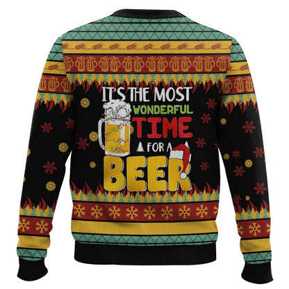 Best Beer Time Ever Ugly Christmas Sweater