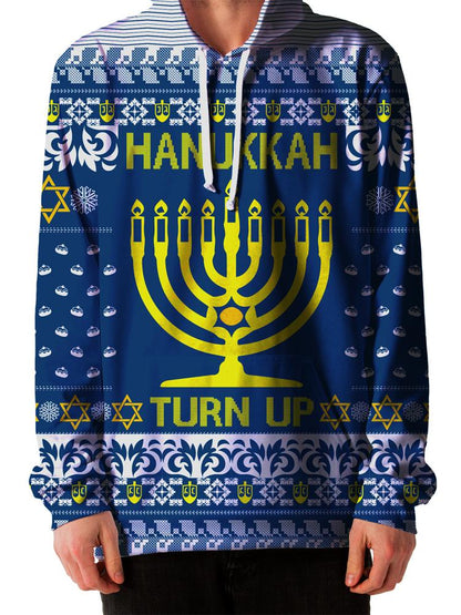 Hanukkah Turn Up Ugly Unisex Hoodie