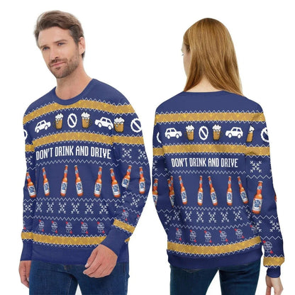 Pabst Blue Ribbon Don't Drink And Drive Ugly Sweater